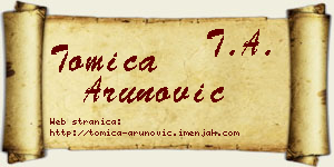 Tomica Arunović vizit kartica